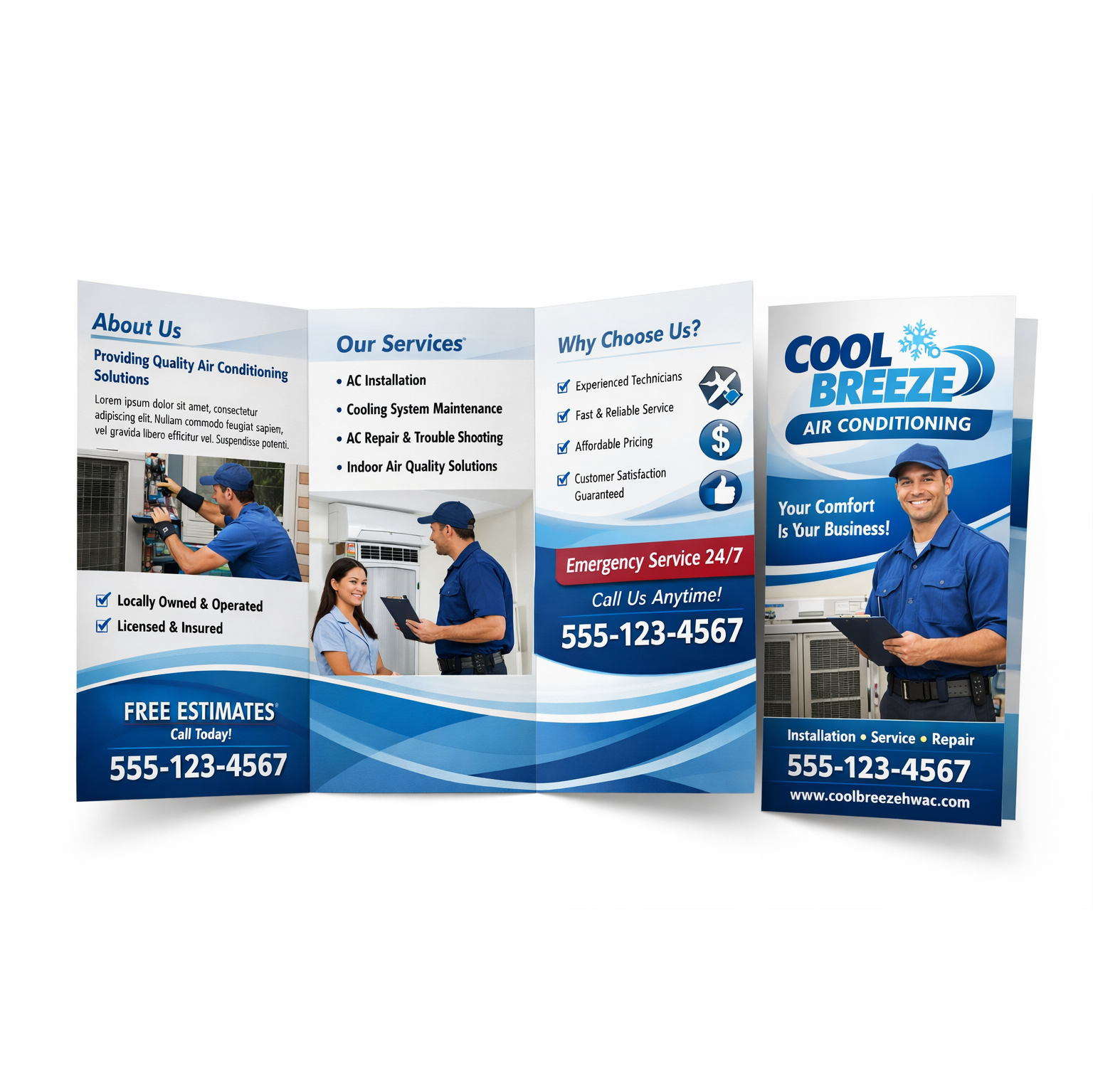 Brochures, trifold - 8.5" x 11" Flat